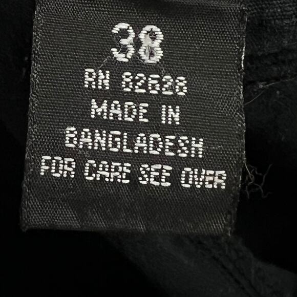 Men's Black Ripstop Wide Leg Cargo Pants SP Collection 38  Campy Gorpcore Work - Picture 6 of 8